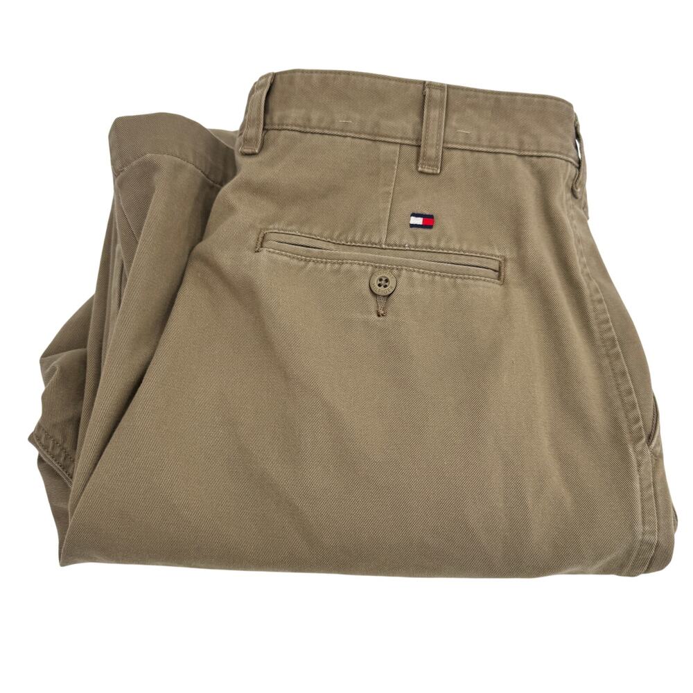 Tommy Hilfiger Pants Mens 38x32 ACTUAL Khaki‎ Tan Cargo Coastal Cotton Vintage